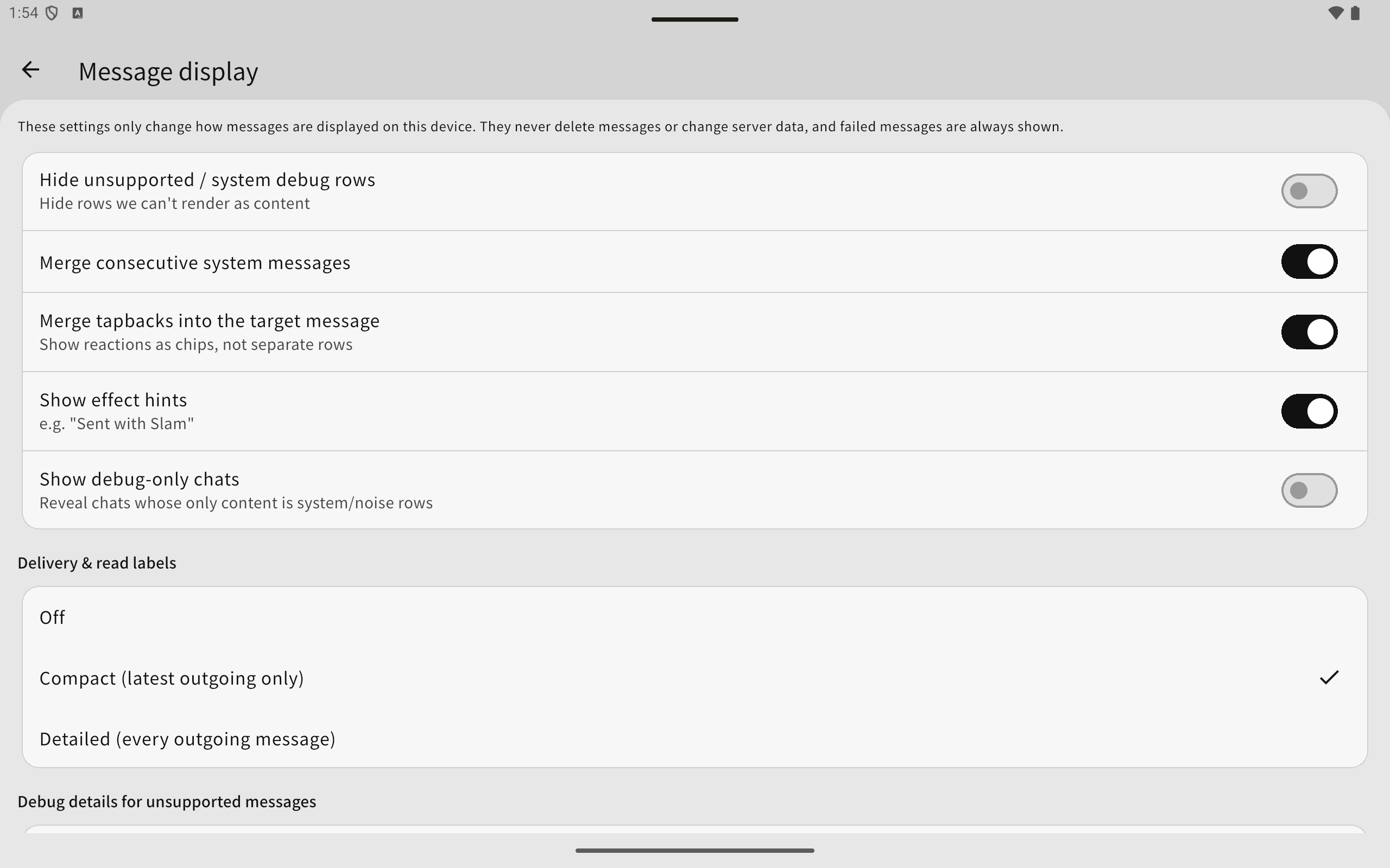 micaGO tablet settings